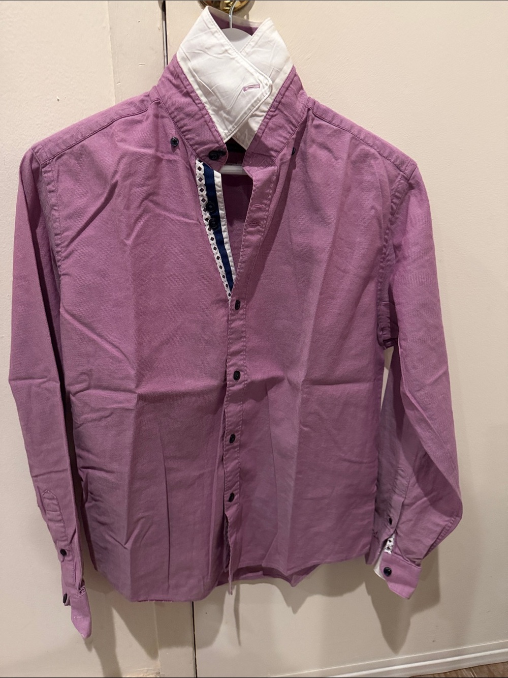 Zara Men's Long Sleeve Lavender Dress Shirt